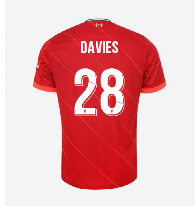 2021/22 Liverpool Cup Home Kit Soccer Jersey with DAVIES 28 printing